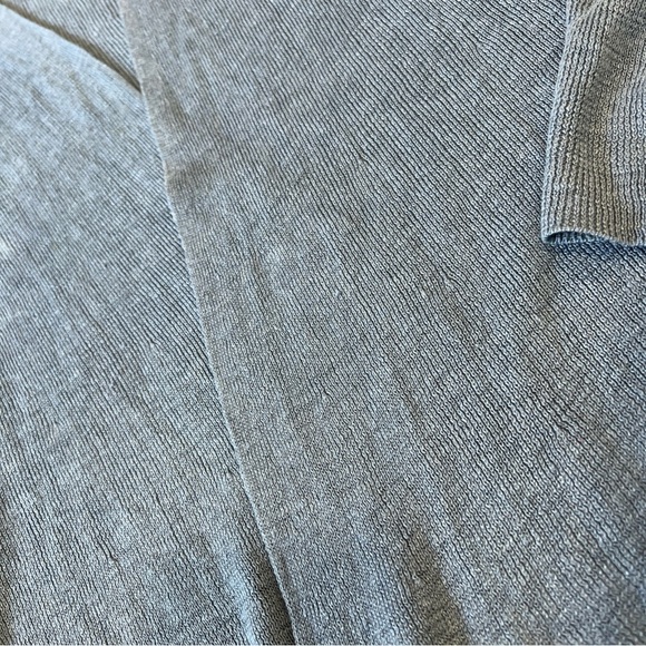 Eileen Fisher Linen Open Front Cardigan Sweater Medium Blue Preppy Coastal Drapy - Picture 2 of 9